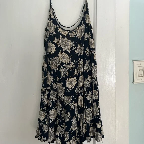 black mini dress cotton Ribbed Cinch Mini Dress